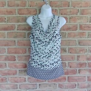 Calvin Klein Sleeveless Drape Neck Multi Colored S